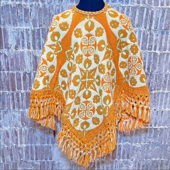 OOAK Rare* 1960’s tapestry handmade poncho one size fits all - Picture 2 of 5